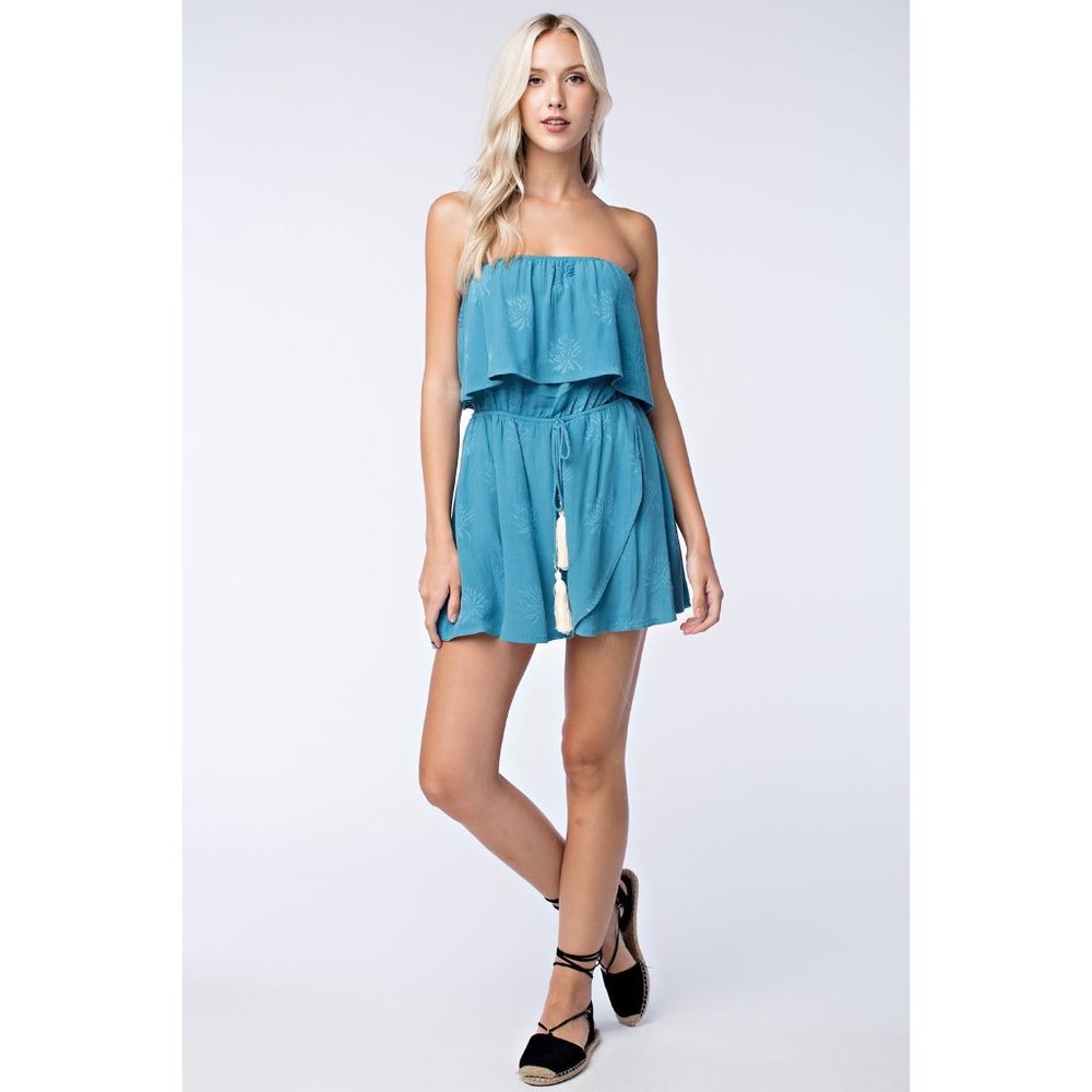 Honey Punch Strapless Two-Tier Wrap Dress - Picture 2 of 5